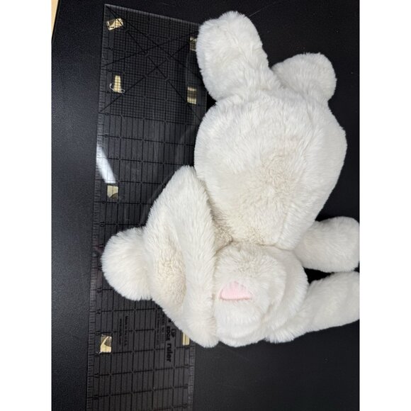 Spark Create Soft Bunny Rabbit White Plush Satin Ears Rattle 16” Stuffed Animal - Picture 9 of 11